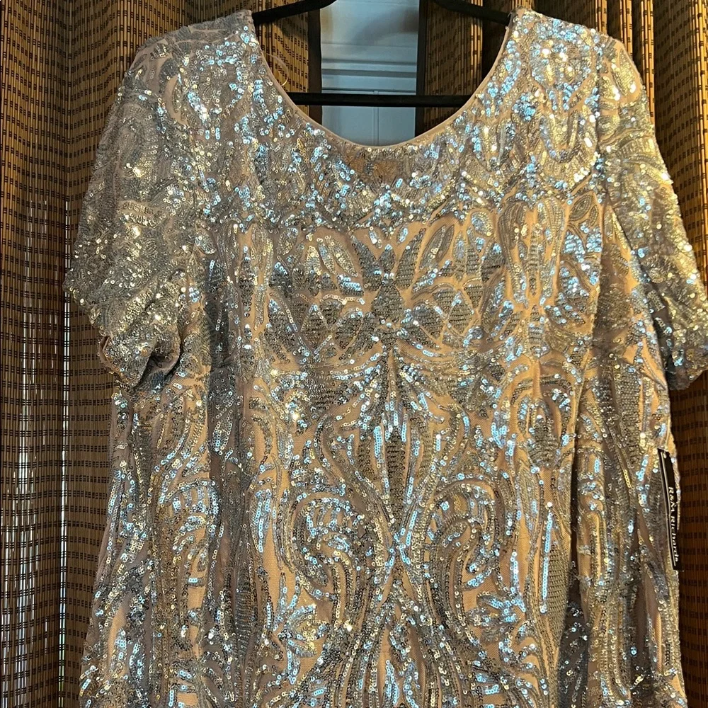 R&M Richards Gold Sequin  Dress - Picture 2 of 7